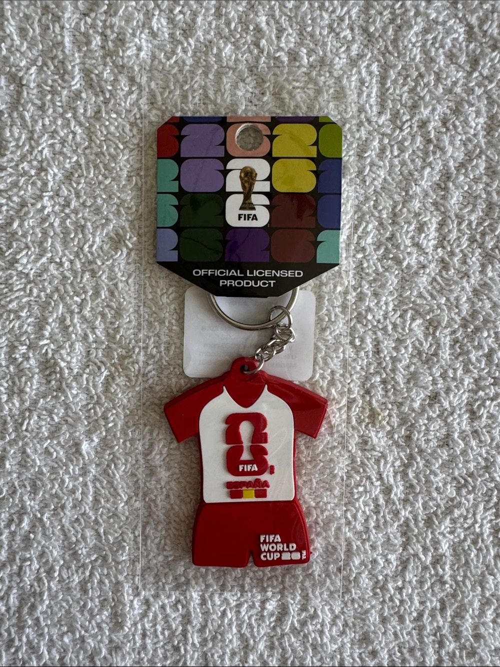 FIFA World Cup 2026 España Spain Red & White Jersey Keychain Bag Charm